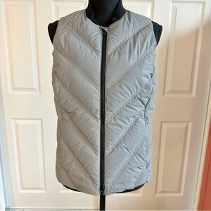 Athleta Inlet Silver Gray Reflective Goose Down Puffer Vest